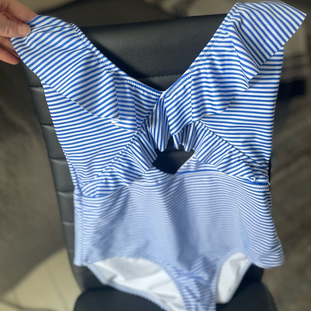 Aerie ruffle one piece swimsuit - Blue vibe size Medium